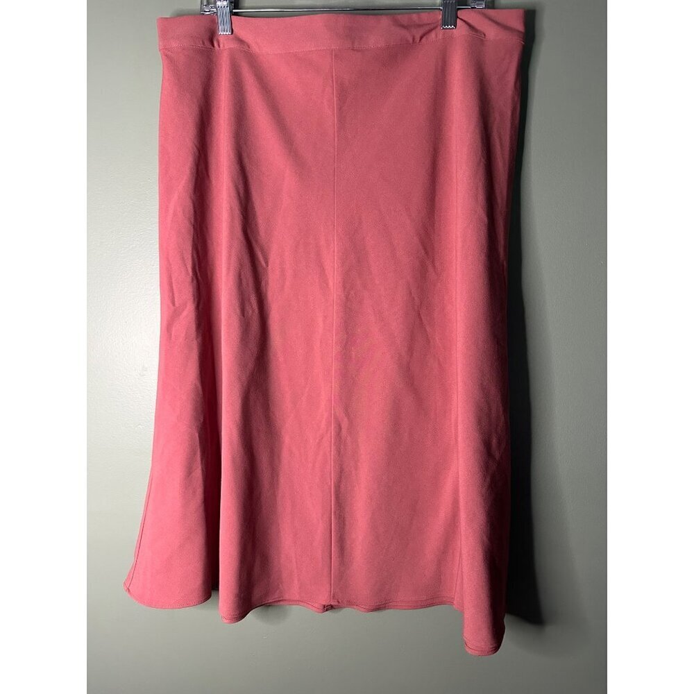 Liz Claiborne Size 14 Dusty Rose Midi Skirt Cottagecore Flowy A-Line Vintage 90s